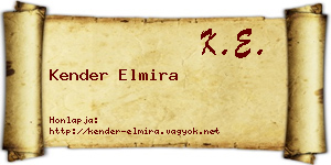 Kender Elmira névjegykártya